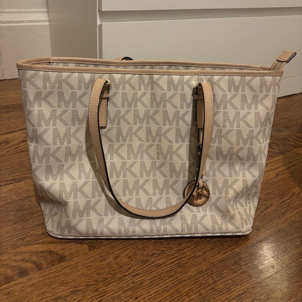 Michael Kors Monogram Cream Tote